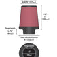 K&N Universal Rubber Filter 3 1/2inch ID FLG / 6inch Base / 4-5/8inch Top / 6inch Height - Racecraft Industries
