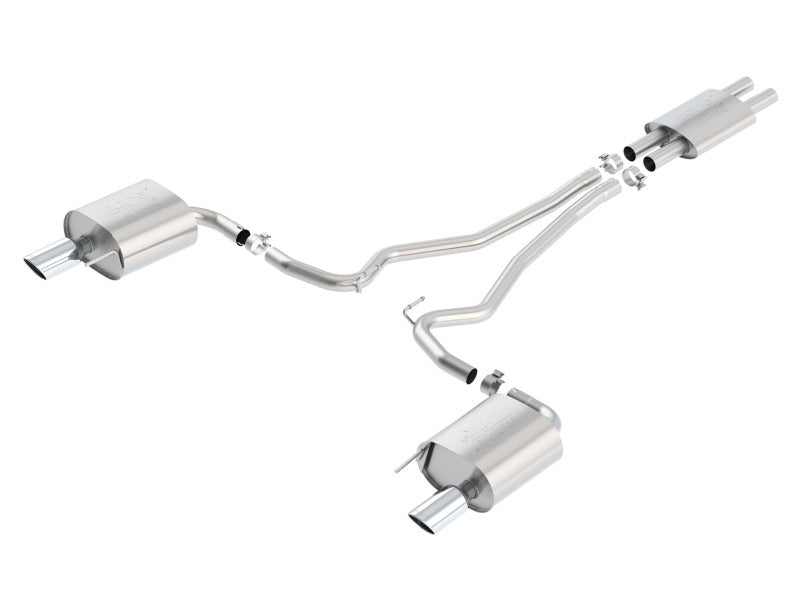 Borla ATAK Cat Back 15 Ford Mustang 3.7L V6 MT/AT 2.25in Pipe 4in Single Round Rolled Tips - Racecraft Industries