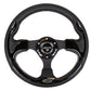 NRG Reinforced Steering Wheel (320mm) Blk w/Gloss Black Trim - Racecraft Industries