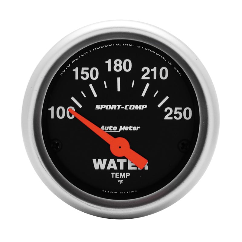 Autometer Sport-Comp 52mm 100-250 Deg F Electronic Water Temp Gauge - Racecraft Industries