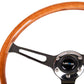 NRG Reinforced Steering Wheel (360mm) Classic Wood Grain w/Chrome Cutout 3-Spoke Center - Racecraft Industries