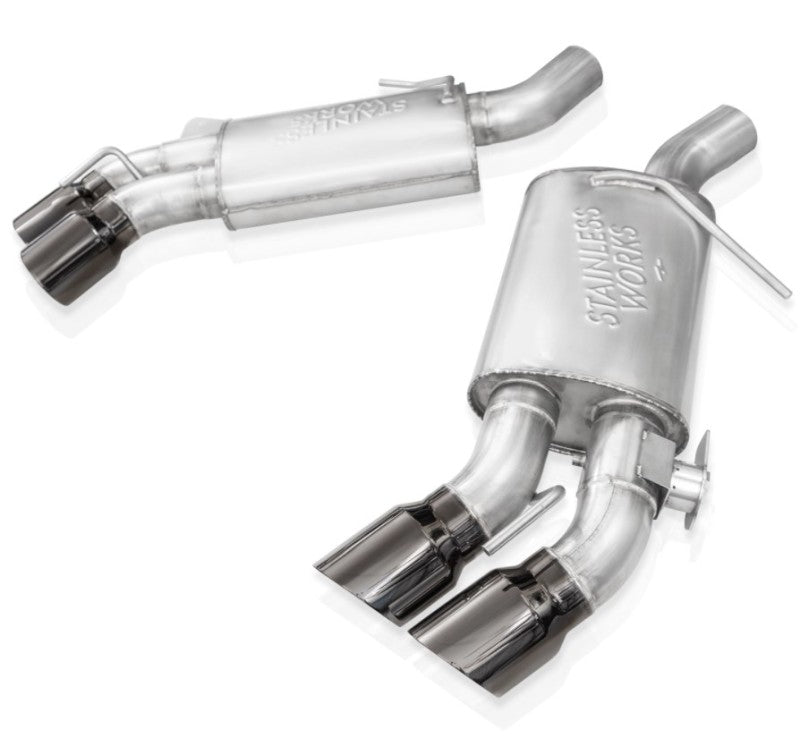 Stainless Works 16-21 Camaro SS 3in Redline Factory Connect Axle Back w/Valve - 4in Quad Black Tips - Racecraft Industries