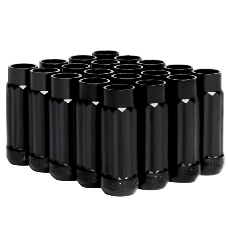 BLOX Racing 12-Sided P17 Tuner Lug Nuts 12x1.25 - Black Steel - Set of 20 - Racecraft Industries