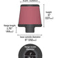 K&N Universal Filter 3 inch Flange 6 inch Base 5 1/4 inch Top 5 inch Height w/ Polished Top - Racecraft Industries