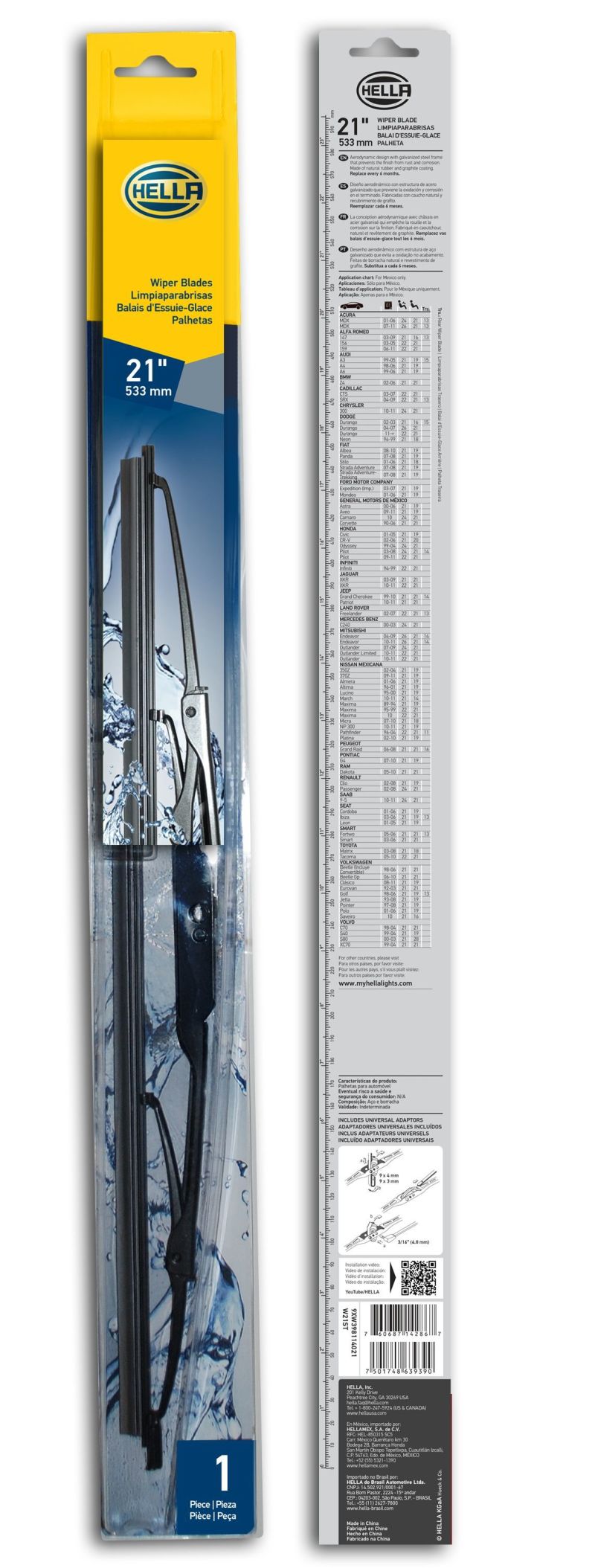 Hella Standard Wiper Blade 21in - Single - Racecraft Industries