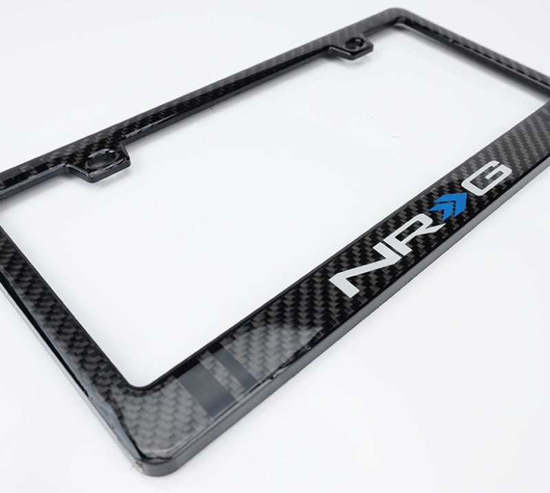 NRG Carbon License Plate Frame/ Fiber Poly Dip Finish Wet w/ NRG Logo - Racecraft Industries
