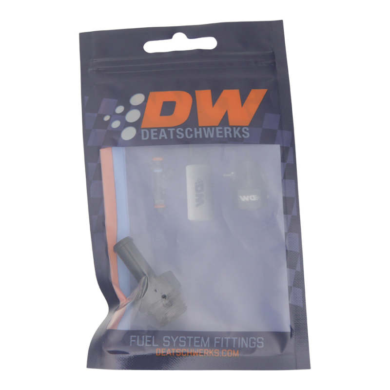 DeatschWerks 6AN ORB Male to 5/16in Male Barb Fitting (Incl O-Ring) - Anodized Matte Black - Racecraft Industries