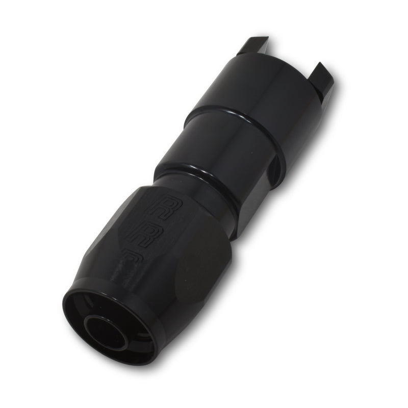 Russell Performance 3/8in SAE Quick Disc Female to -6 Hose Black Straight Hose End - Racecraft Industries