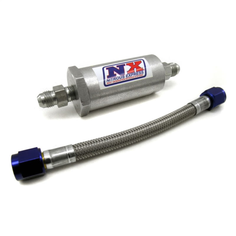 Nitrous Express 4AN Pure-Flo N2O Filter & 7 Stainless Hose (Lifetime Cleanable) - Racecraft Industries