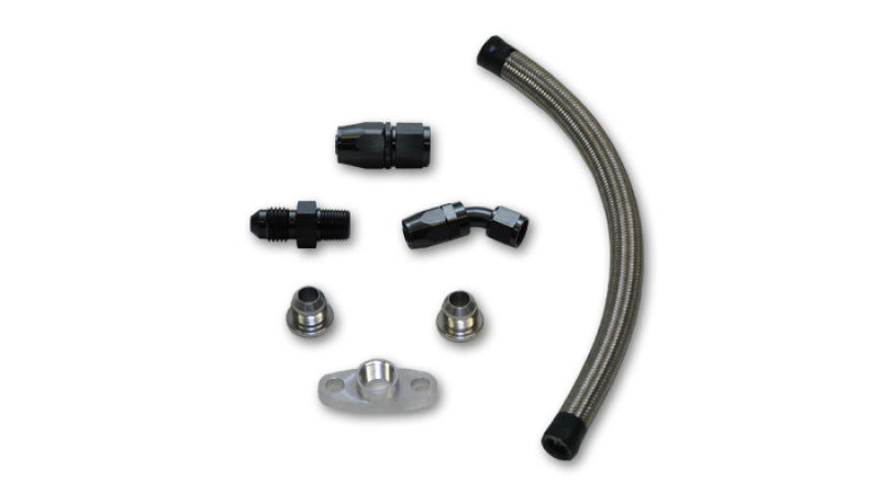 Vibrant Univ Top Mount Oil Drain Kit incl 20in Teflon lined S.S. hose Fitting - Racecraft Industries