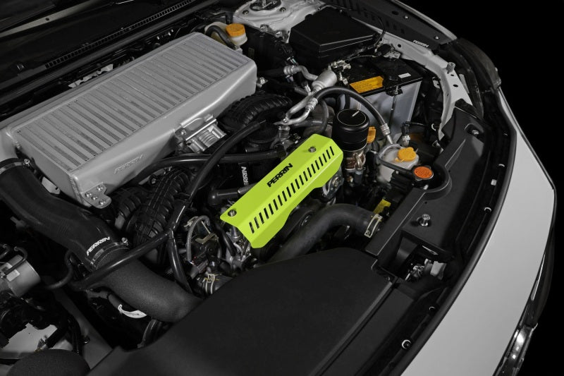 Perrin 22-23 Subaru WRX Pulley Cover (Short Version - Works w/AOS System) - Neon Yellow - Racecraft Industries