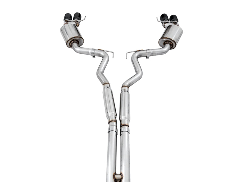 AWE Tuning 2018+ Ford Mustang GT (S550) Cat-back Exhaust - Touring Edition (Quad Diamond Black Tips) - Racecraft Industries