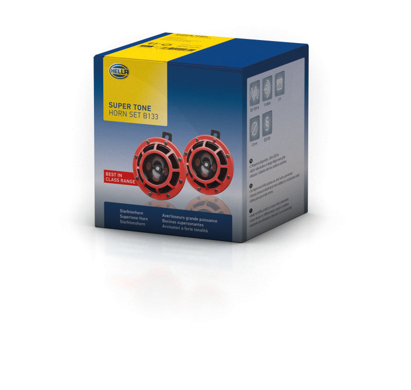 Hella Supertone Horn Kit 12V 300/500HZ Red (003399803 = 003399801) - Racecraft Industries