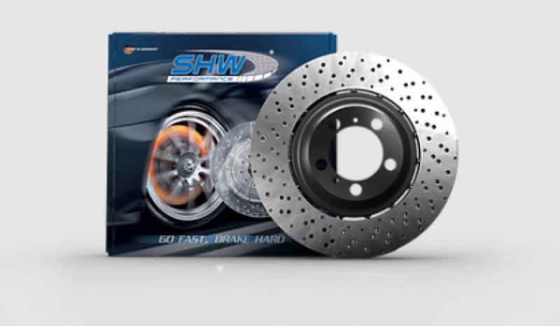 SHW 21-22 Audi RS6 4.0L V8 Rear Drilled-Dimpled Lightweight Brake Rotor (4K0615601A) - Racecraft Industries