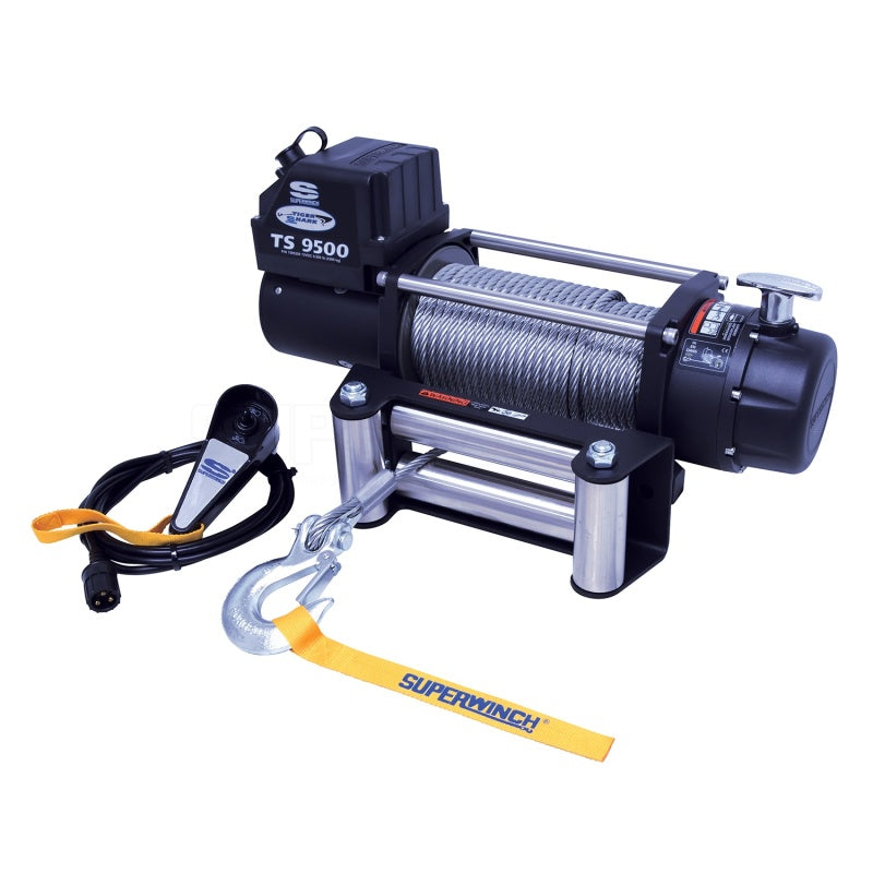 Superwinch 9500 LBS 12V DC 11/32in x 95ft Steel Rope Tiger Shark 9500 Winch - Racecraft Industries