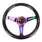 NRG Classic Wood Grain Steering Wheel (350mm) Black Sparkle/Galaxy Color w/Neochrome 3-Spoke - Racecraft Industries