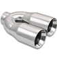 Vibrant 2.5in ID Dual 3.5in OD Round SS Tips (Double Wall, Straight Cut) - Racecraft Industries