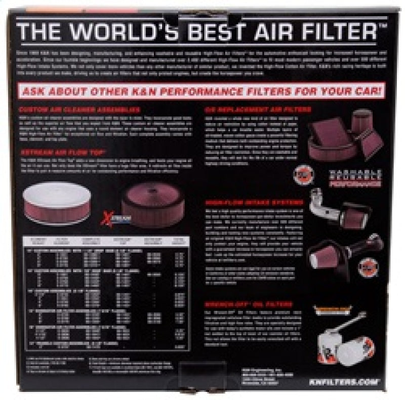 K&N Custom Air Filter 14in OD / 12in ID / 6in Height - Racecraft Industries