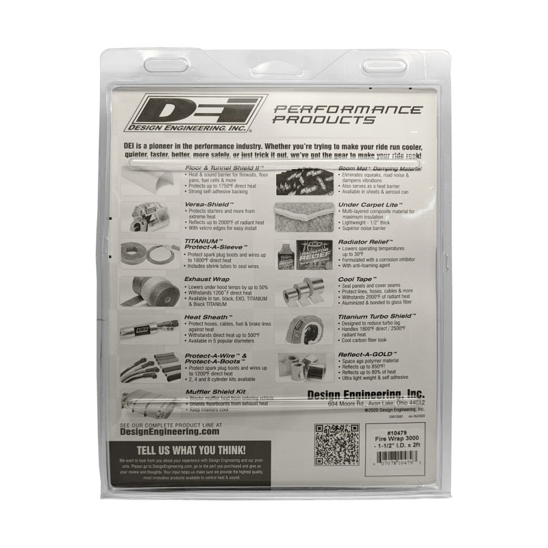 DEI Fire Wrap 3000 1-1/2in I.D. x 2ft - Racecraft Industries