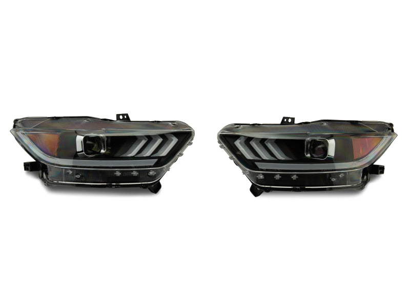 Raxiom 15-17 Ford Mustang Projector Headlights OEM HID Bulbs- Black Housing (Clear Lens) - Racecraft Industries