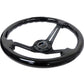 NRG Reinforced Steering Wheel (350mm / 3in. Deep) Blk Wood w/Blk Matte Spoke/Black Center Mark - Racecraft Industries