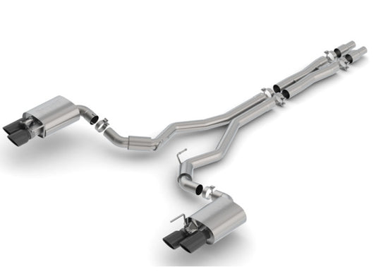 Borla 2018 Ford Mustang GT 5.0L AT/MT 3in S-Type Catback Exhaust Black Chrome Tips w/ Valves - Racecraft Industries