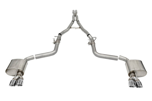 Corsa 15-23 Challenger SRT/Hellcat/Demon/Redeye 2.75in Valved CB DR Exit w/ Twin 3.5in Pol Pro Tips - Racecraft Industries