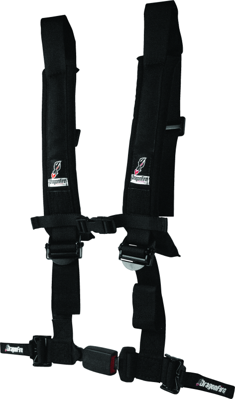 DragonFire Racing Harness H-Style- 4-Point- EZ-Adjust- 2in Buckle- Black - Racecraft Industries