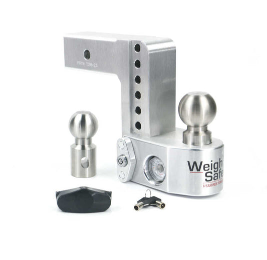 Weigh Safe 6in Drop Hitch w/Built-in Scale & 2.5in Shank (10K/18.5K GTWR) - Aluminum - Racecraft Industries
