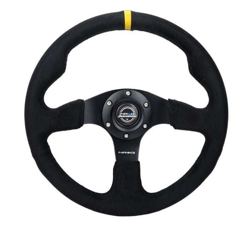 NRG Reinforced Steering Wheel (320mm) Alcantara Steering Wheel w/ Black Stitching - Racecraft Industries