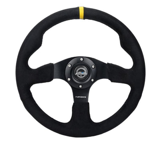 NRG Reinforced Steering Wheel (320mm) Alcantara Steering Wheel w/ Black Stitching - Racecraft Industries