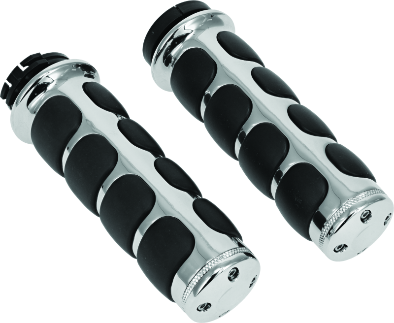 Kuryakyn Premium ISO Grips Without Throttle Boss Dual Cable Chrome - Racecraft Industries