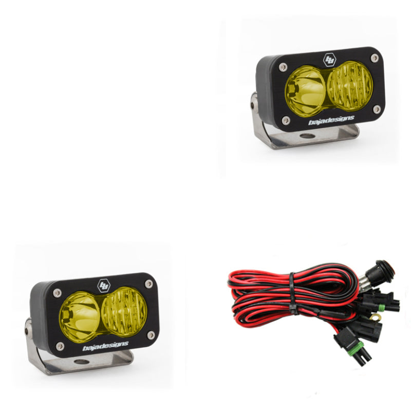 Baja Designs S2 Sport Driving Combo Pattern Pair LED Work Light - Amber - Racecraft Industries