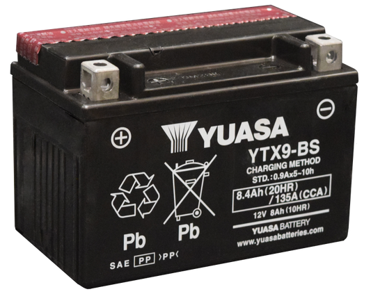 Yuasa YTX9-BS Maintenance Free AGM 12-Volt Battery w/Bottle - Racecraft Industries