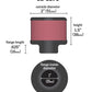 K&N 1in Flange ID x 2in OD x 1.5 inch H Rubber Base Crankcase Vent Filter - Racecraft Industries