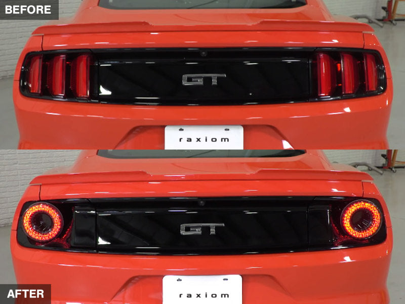 Raxiom 15-22 Ford Mustang Halo LED Tail Lights - Gloss Black Housing (Smoked Lens) - Racecraft Industries