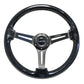 NRG Reinforced Steering Wheel (350mm / 3in. Deep) Black Multi Color Flake Wood w/ Black Matte Center - Racecraft Industries