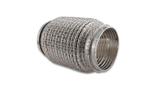 Vibrant SS Flex Coupling w/ Interlock Liner and Mesh Braid 3in Inlet/Outlet x 6in long - Racecraft Industries