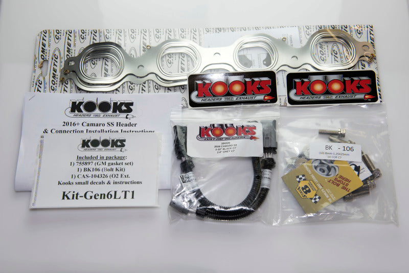 Kooks 2016+ Chevrolet Camaro SS LT1 6.2L 2in x 3in SS LT Headers w/ Green Catted Connection Pipe - Racecraft Industries