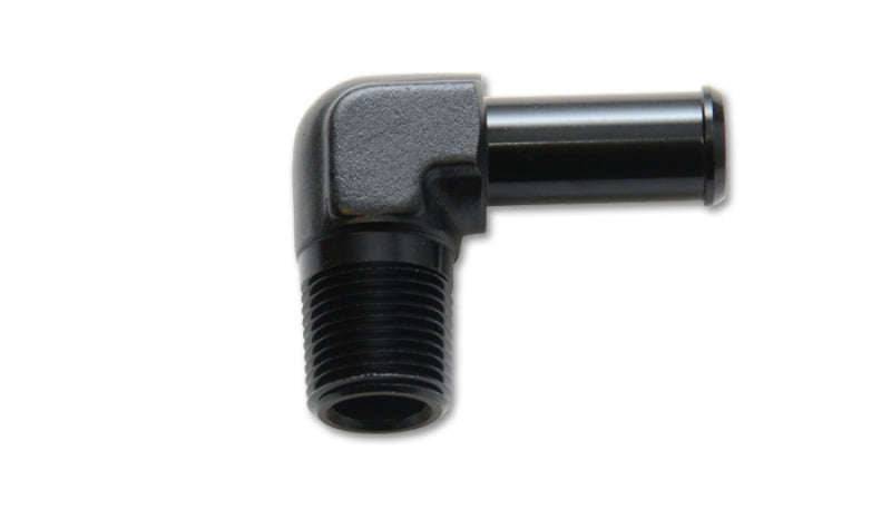 Vibrant 1/2 NPT to 5/8in Barb Straight Fitting 90 Deg Adapter - Aluminum - Racecraft Industries