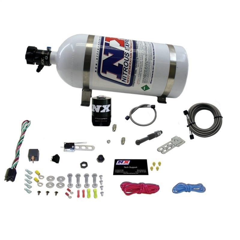 Nitrous Express Dry EFI Single Nozzle Nitrous Kit (35-150HP) w/10lb Bottle - Racecraft Industries