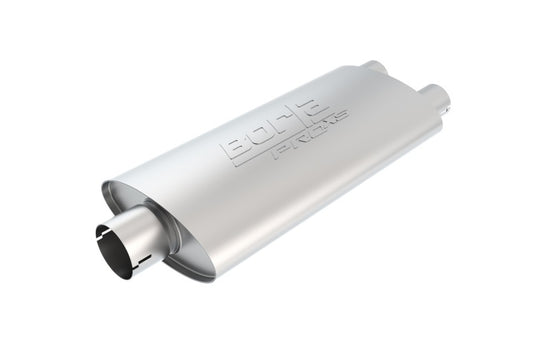 Borla Universal Center/Dual Oval 3in In / 2.5in Out 19in x 4in x 9.5in Notched PRO-XS Muffler - Racecraft Industries