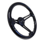 NRG Reinforced Steering Wheel (350mm / 3in. Deep) Black Multi Color Flake Wood w/ Black Matte Center - Racecraft Industries