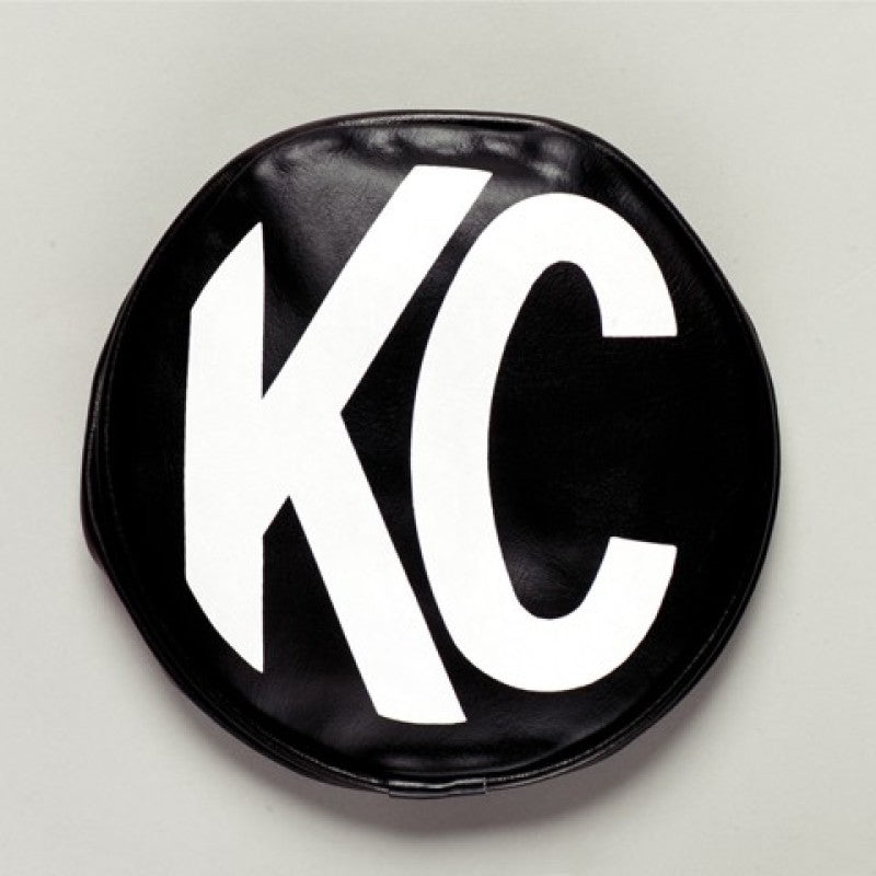 KC HiLiTES 6in. Round Soft Cover (Pair) - Black w/Yellow KC Logo - Racecraft Industries