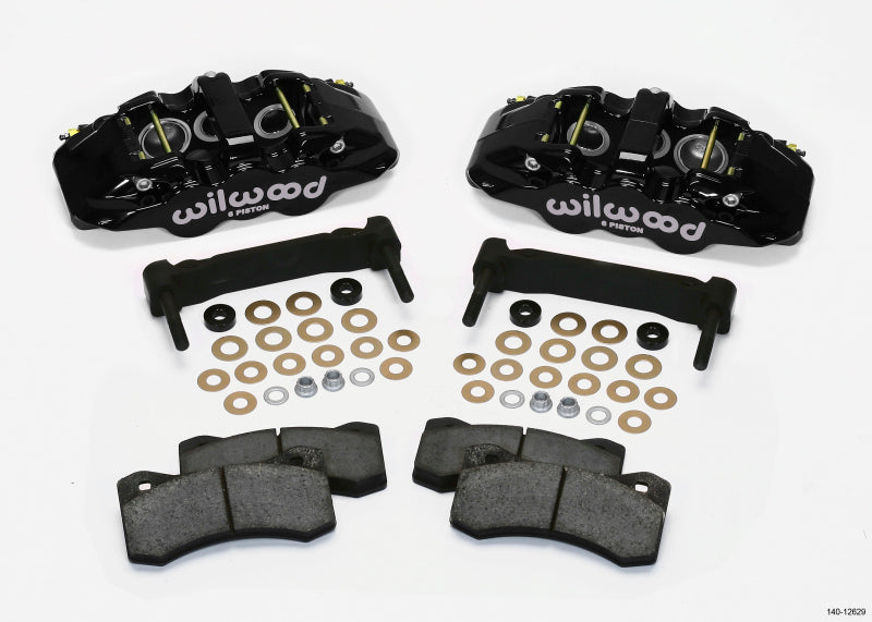 Wilwood AERO6 Front Caliper & Bracket Kit - Black 97-13 C5/C6 Corvette w/ OEM HD/Z51 Rotors - Racecraft Industries
