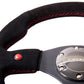 NRG Reinforced Steering Wheel (320mm) Blk Suede w/Dual Buttons - Racecraft Industries