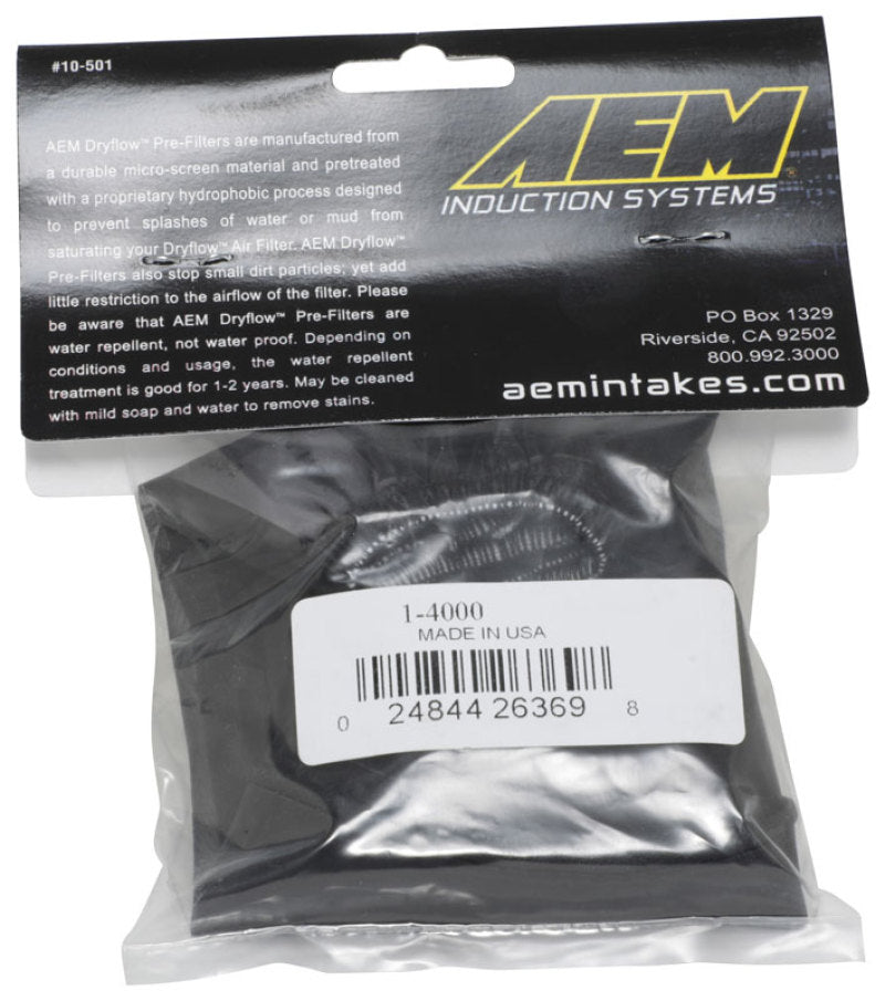 AEM Air Filter Wrap 6 in Base 5 1/4 in Top 5 in Tall - Racecraft Industries