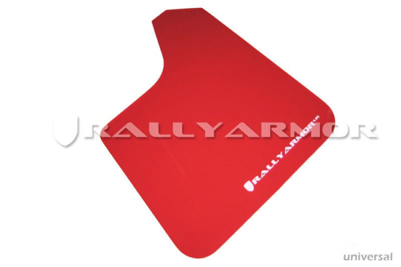 Rally Armor Universal Fit (No Hardware) Red UR Mud Flap w/ White Logo - Racecraft Industries