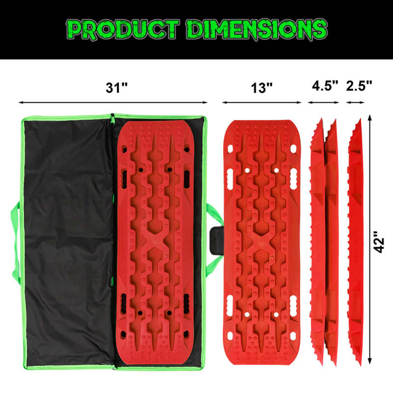 Rhino USA Recovery Traction Boards - Red (Pair) - Racecraft Industries