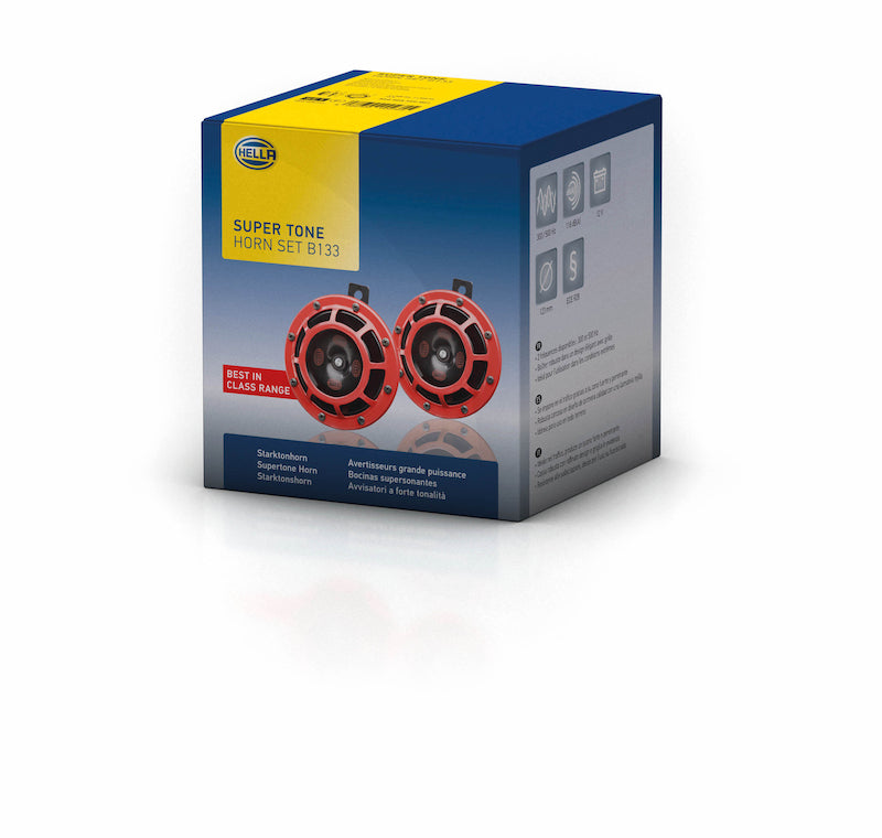 Hella Supertone Horn Kit 12V 300/500HZ Red (003399803 = 003399801) - Racecraft Industries